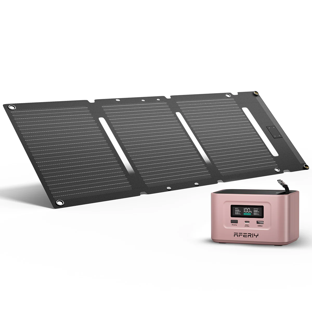 AFERIY 100W Portable Power Station with 30W Mini Solar Panel - Image 8