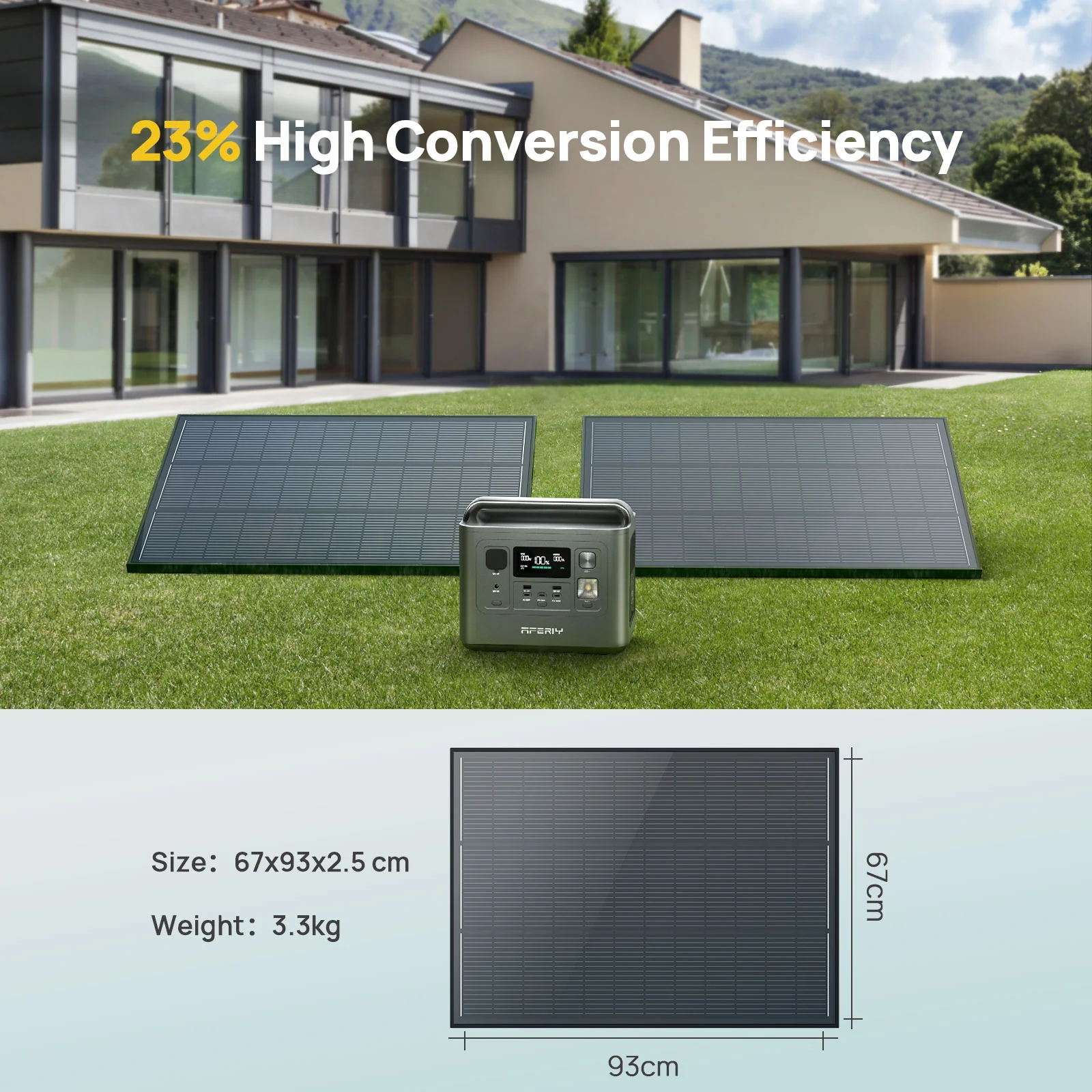 AFERIY AF-SG120 120W Monocrystalline Glass Solar Panel - Image 6