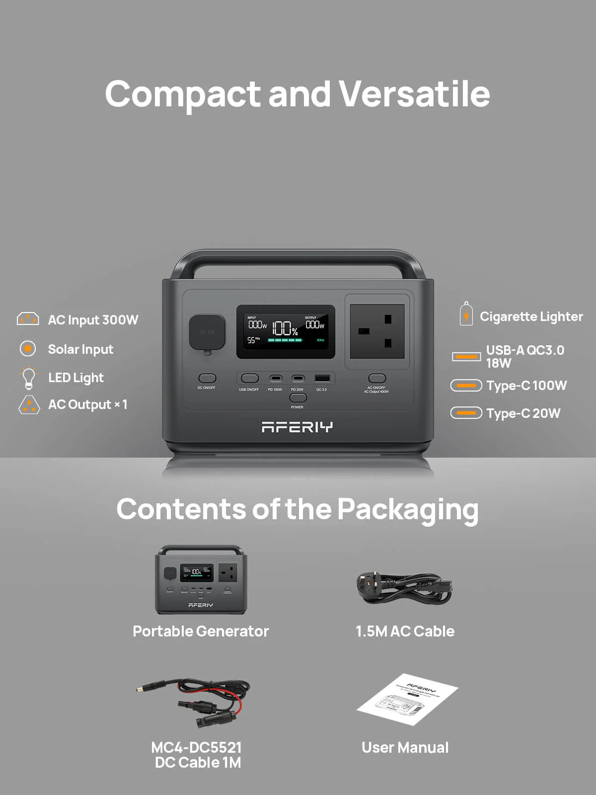 AFERIY P040 Portable Power Station 400W 256Wh - Image 5