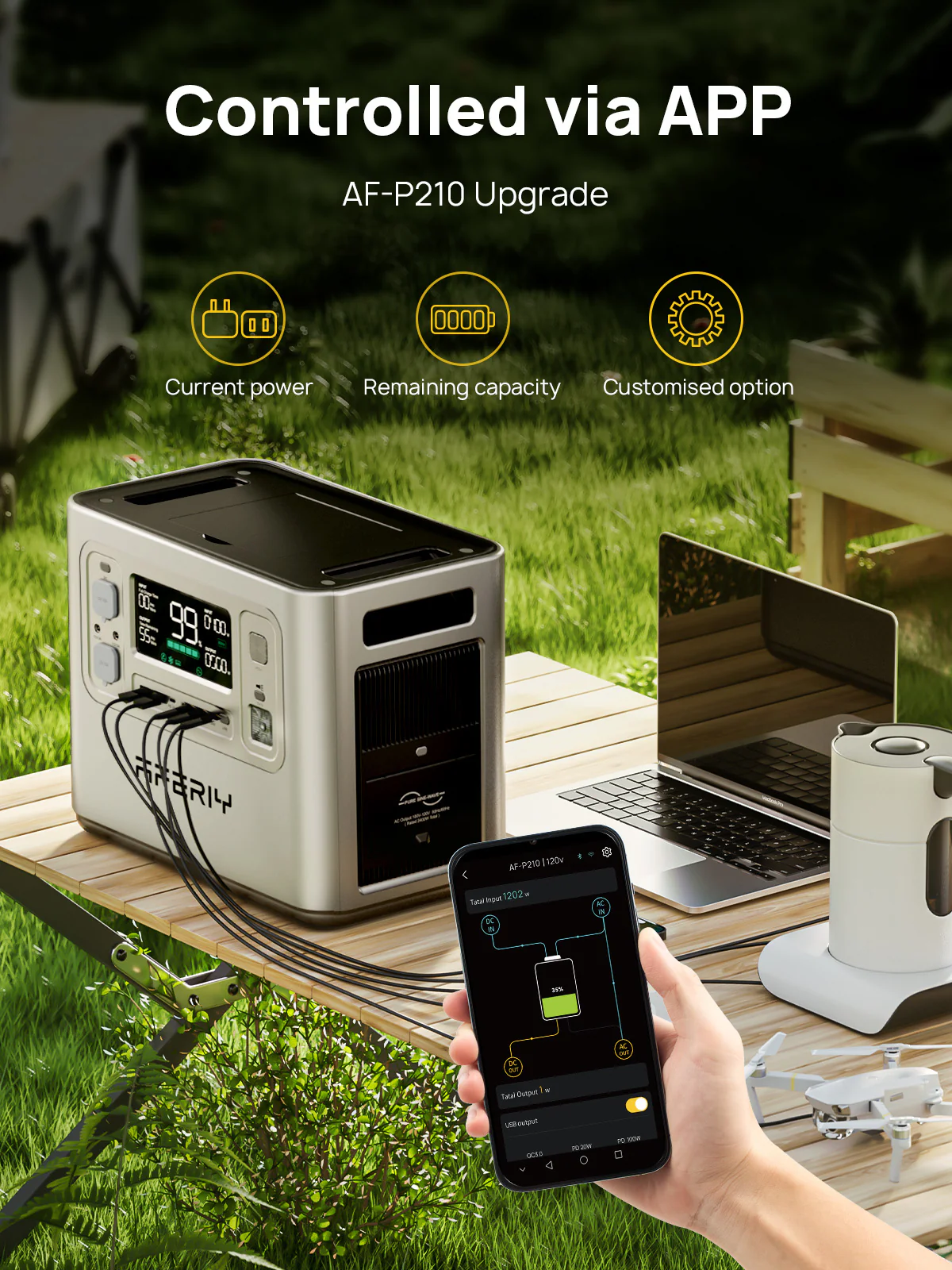 AFERIY P210 2400W 2048Wh Silver Portable Power Station - Image 10