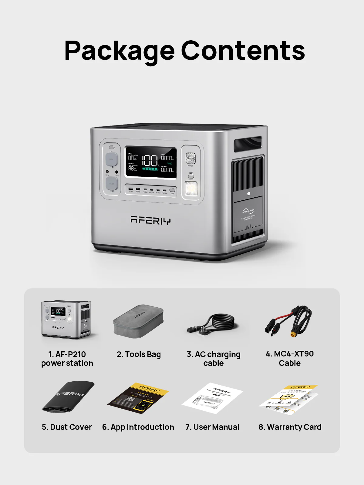 AFERIY P210 2400W 2048Wh Silver Portable Power Station - Image 4